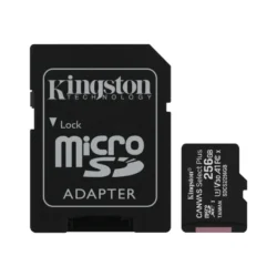 Micro SDXC KINGSTON Canvas Select Plus / 256GB / Con Adaptador / Clase 10, UHS-I, U3 / Negro / SDCS2/256GB