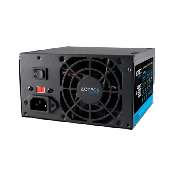 Fuente De Poder Acteck R-500 / 500w / Genérica / 24 Pines / X2 Sata / X2 Molex / 1 Floppy / Ventilador 80mm / CABLES CORTOS / Negro - Image 2