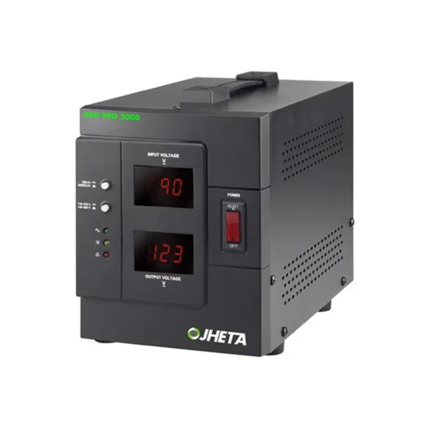 Regulador JHETA AVR PRO-3000 / 3000VA / 2400W / 4 Contactos / Pantalla de LCD / Negro - Image 1