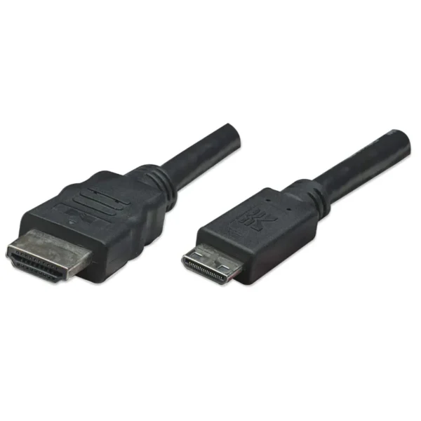 Cable Hdmi Manhattan 304955 / 1.8 m / 4k / 3D / Mini Hdmi-Hdmi / Macho a Macho / Blindado / Negro - Image 1