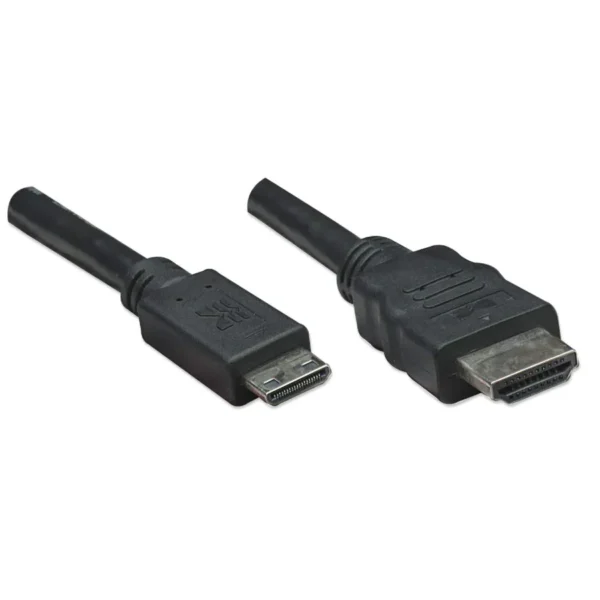 Cable Hdmi Manhattan 304955 / 1.8 m / 4k / 3D / Mini Hdmi-Hdmi / Macho a Macho / Blindado / Negro - Image 2