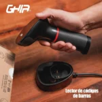 Lector De Códigos De Barras GHIA 2D / Inalámbrico / Bluetooth / Receptor Usb / Base De Carga / Compatible Con QR / Negro / GSW2 - Image 6