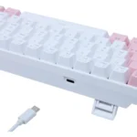 Teclado Mecánico OCELOT  RGB / 60% / Switch Blue / Alámbrico / USB-A, USB-C / Win, Mac, Xbox, Play Station / Español / Blanco Con Rosa - Image 4