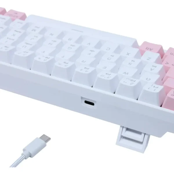 Teclado Mecánico OCELOT  RGB / 60% / Switch Blue / Alámbrico / USB-A, USB-C / Win, Mac, Xbox, Play Station / Español / Blanco Con Rosa - Image 4