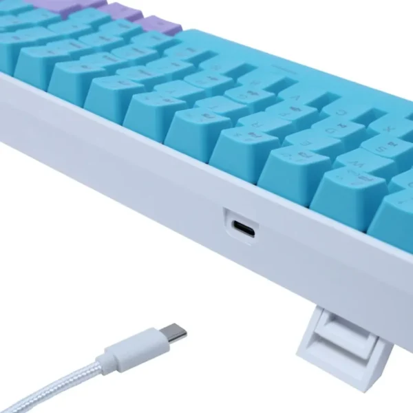 Teclado Gamer Mecánico Ocelot CANDY BLUE 60-OC / Alámbrico / 60% / RGB / Switch Blue / Usb A, Usb C / 1.5M / Inglés / Azul Con Morado - Image 3