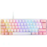 Teclado Mecánico OCELOT  RGB / 60% / Switch Blue / Alámbrico / USB-A, USB-C / Win, Mac, Xbox, Play Station / Español / Blanco Con Rosa