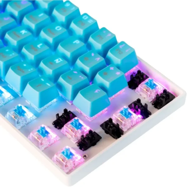 Teclado Gamer Mecánico Ocelot CANDY BLUE 60-OC / Alámbrico / 60% / RGB / Switch Blue / Usb A, Usb C / 1.5M / Inglés / Azul Con Morado - Image 4