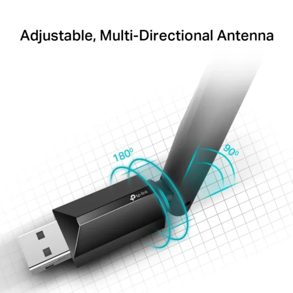 Adaptador Antena Wifi TP-Link ARCHER T2U PLUS / USB / WLAN / 600Mbit/s / Doble Banda 2.4GHz-5GHz / 5dBi / Negro - Image 4
