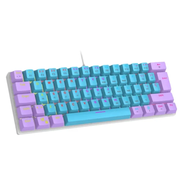 Teclado Gamer Mecánico Ocelot CANDY BLUE 60-OC / Alámbrico / 60% / RGB / Switch Blue / Usb A, Usb C / 1.5M / Inglés / Azul Con Morado - Image 2