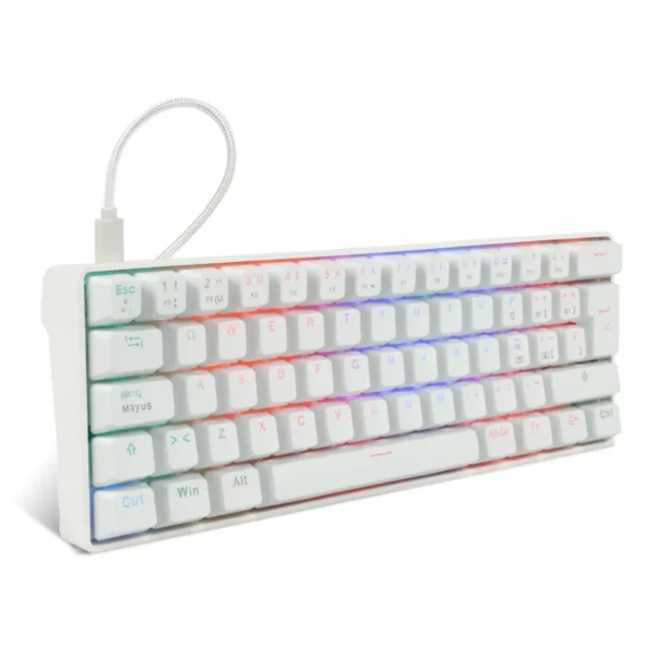 Teclado Mecánico 60% Game Factor KBG560-WH RGB / Teclas Extras Pink Intercambiables / Switch Red / Usb / ANTI-GHOSTING / Español / Blanco - Image 4
