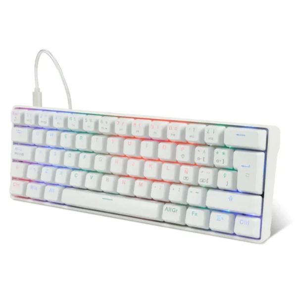 Teclado Mecánico 60% Game Factor KBG560-WH RGB / Teclas Extras Pink Intercambiables / Switch Red / Usb / ANTI-GHOSTING / Español / Blanco - Image 3