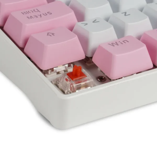 Teclado Mecánico 60% Game Factor KBG560-WH RGB / Teclas Extras Pink Intercambiables / Switch Red / Usb / ANTI-GHOSTING / Español / Blanco - Image 2