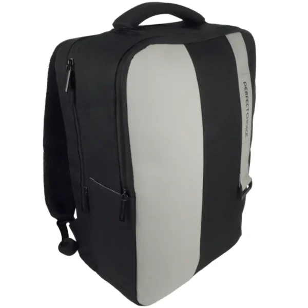 Mochila Para Laptop PERFECT CHOICE Classy / 15.6” / Poliéster / Múltiples Compartimentos / Gris Con Negro - Image 2