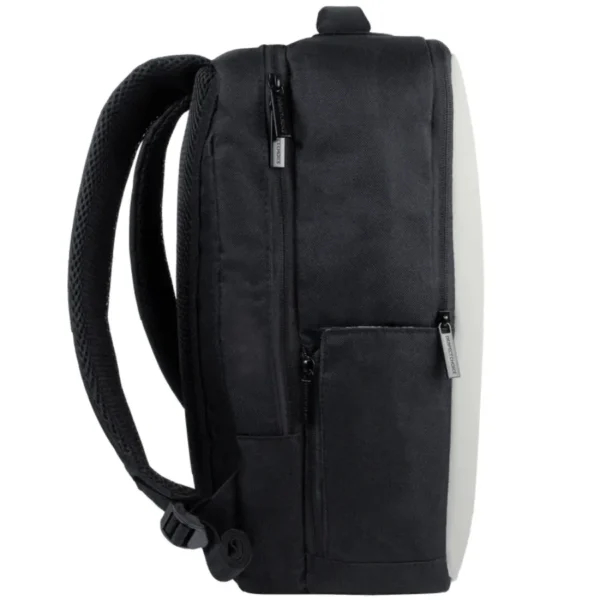 Mochila Para Laptop PERFECT CHOICE Classy / 15.6” / Poliéster / Múltiples Compartimentos / Gris Con Negro - Image 3