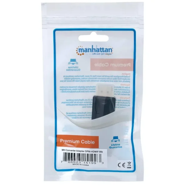 Adaptador Manhattan 151993 / DisplayPort A HDMI / Macho-Hembra / 1080p, 60Hz / 10.8 Gbps / 1 Mbps / Negro - Image 7