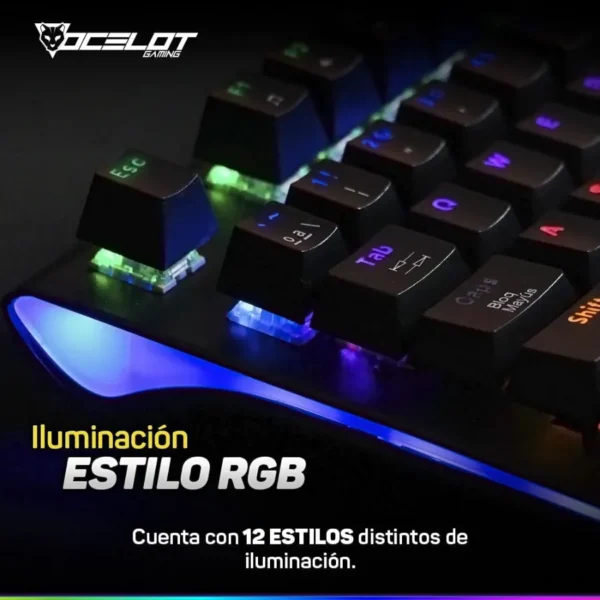 Teclado Mecánico OCELOT OGMK02 / Alámbrico / Switch Blue / Rgb / Plug Play / Usb / Español / Negro / OGMK02 - Image 5