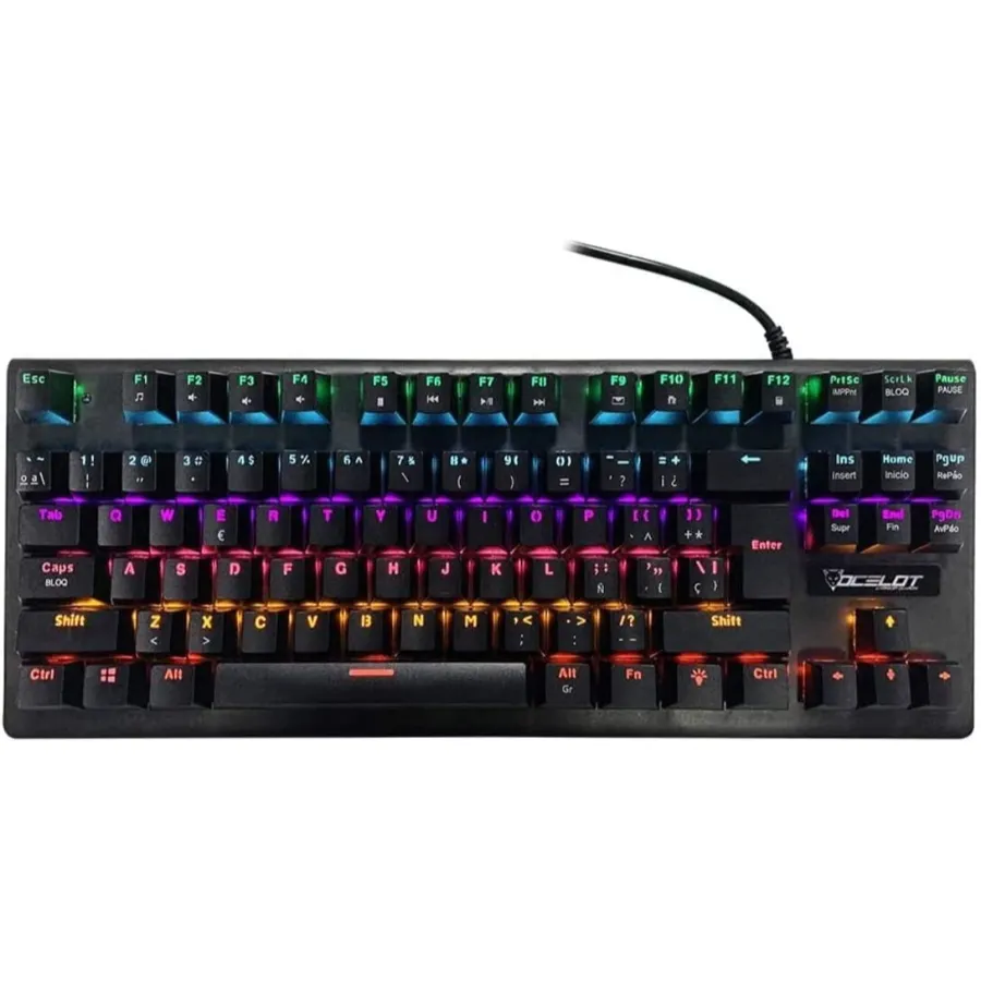 Teclado Mecanico OCELOT OGMK02 Alambrico Switch Blue Rgb Plug Play Usb Espanol Negro OGMK02 HarTunning