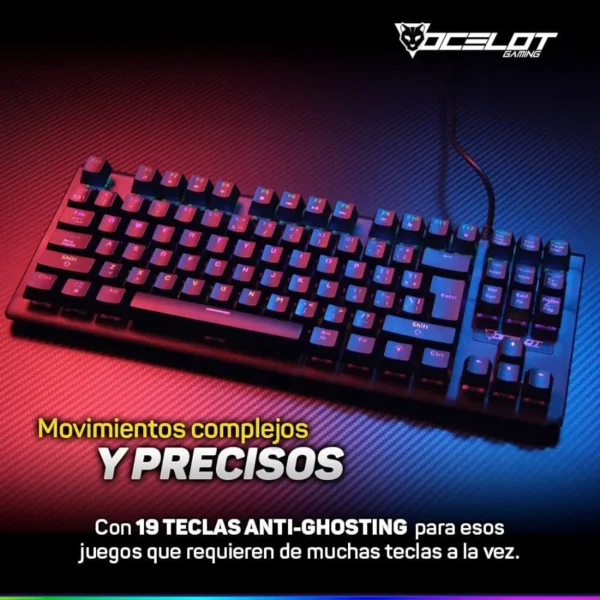 Teclado Mecánico OCELOT OGMK02 / Alámbrico / Switch Blue / Rgb / Plug Play / Usb / Español / Negro / OGMK02 - Image 7
