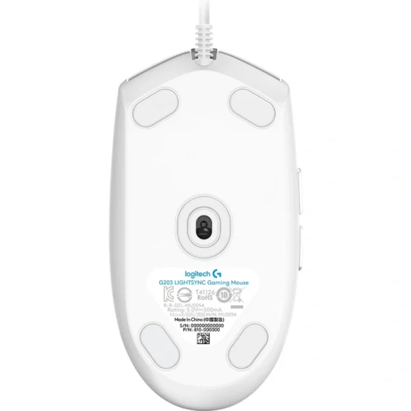 Mouse GAMER Logitech Optico G203 Lightsync / Alámbrico / Usb / 8000DPI /  Blanco / 910-005794 - Image 5