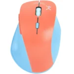 Mouse PERFECT CHOICE Thumb / Inalámbrico / Ergonómico / 1600Dpi / Usb / Click Silencioso / Azul Con Anaranjado Claro / PC-045120
