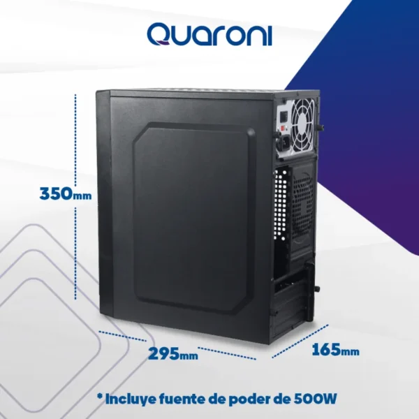 Gabinete QUARONI QCMT-06 / Micro ATX / No Incluye Ventiladores / Negro / QCMT-06 - Image 4