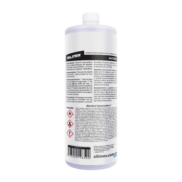Alcohol Isopropilico Silimex / 1LT / Para Limpieza De Equipos De Computo Y Electronica - Image 2