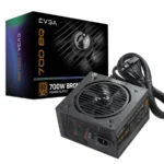 Fuente De Poder EVGA 700 BQ 700w / Semi Modular / 80 Plus Bronze / x1 20+4 pines / x1 CPU 4+4 pines / x4 PCI-e 6+2 pines / x6 SATA / 110-BQ-0700-V1