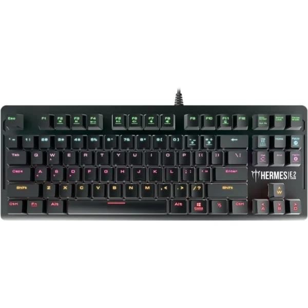 Teclado Gamer Mecánico GAMDIAS HERMES E2 RGB / Switch Blue / Alámbrico / Usb / Anti-ghosting / Ingles / Negro - Image 2