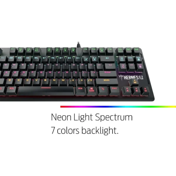 Teclado Gamer Mecánico GAMDIAS HERMES E2 RGB / Switch Blue / Alámbrico / Usb / Anti-ghosting / Ingles / Negro - Image 4