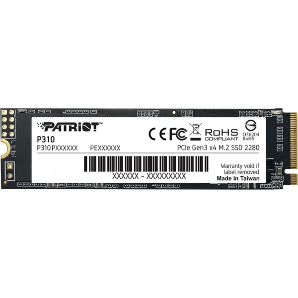 Unidad SSD M.2 NVME Patriot 480GB P310 / Pcie 3.0 / 2280 / 1.3 / Lectura 1700MB/s / Escritura 1500 MB/s - Image 1