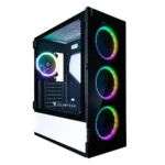 Gabinete BALAM RUSH Thinos GT990 / E-ATX, ATX / Usb 3.0 / Cristal Templado / 4 Vent. Incluidos / Blanco Con Negro