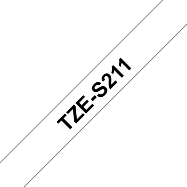 Cinta Laminada BROTHER TZES211 / Texto Negro Sobre Fondo Blanco / 6mm X 8m / Adhesivo Industrial / Compatible PTD600 - Image 4