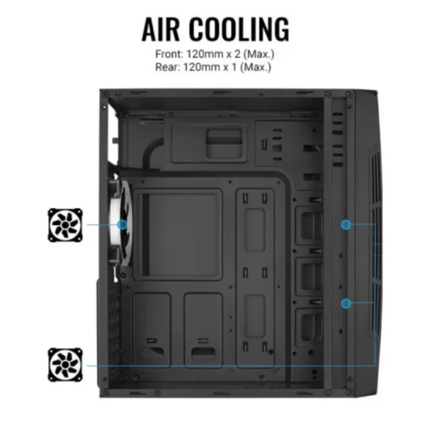 Gabinete AEROCOOL TALON Rgb / ATX / Cristal Templado / 1 Vent. Incluido / Usb 3.0 / Negro / TALON-G-BK-V1 - Image 3