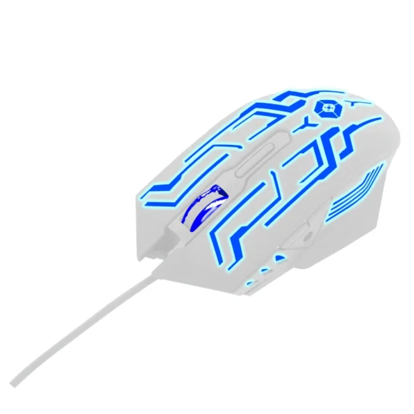 Mouse VORTRED Rgb Tipo Rainbo / Alámbrico / Usb / Hasta 3600 Dpi / 6 Botones / Cable 1.4 Metros / Blanco / V-930587 - Image 1