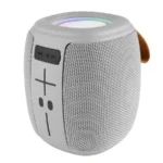 Bocina PERFECT CHOICE Novel Drum Rgb / Inalámbrico / Bluetooth 5.0, USB, FM, Micro SD / Hasta 4 Horas / Recargable / Gris