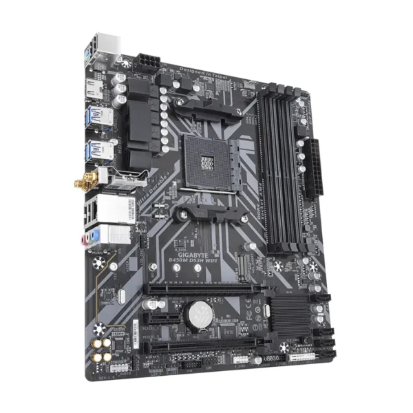 Tarjeta Madre B450M DS3H WIFI (rev. 1.x) / S-AM4 Ryzen / Micro ATX / x4 Ddr4 128GB 3600MHz / HDMI / M.2 PCIe x4 / USB 3.2, 2.0 / RGB 5V - Image 2