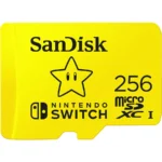 Micro SDXC SANDISK / 256GB / Nintendo Switch / Lectura 100 MB/s, Escritura 90 MB/s / V30 / Class 3 U3 / Amarillo