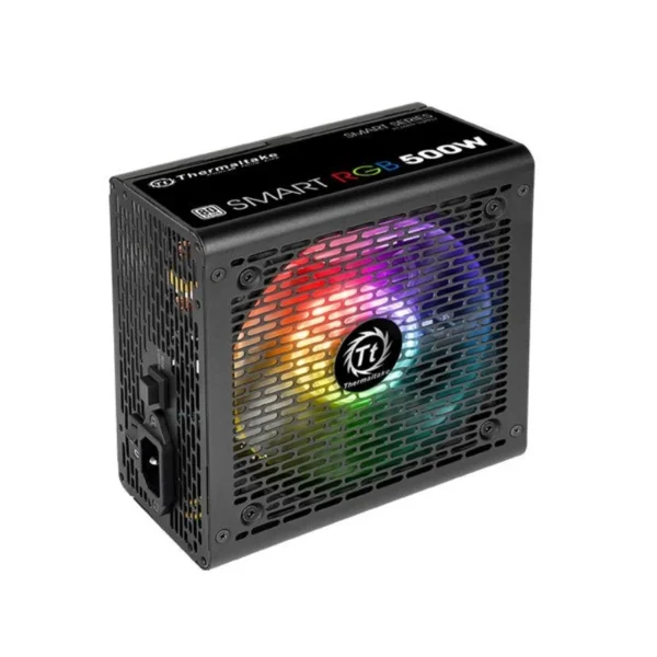 Fuente De Poder THERMALTAKE Smart RGB / 500W / 80 Plus / 20+4 Pin / CPU 4+4 Pin / Pci-E 6+2 / Sata / Molex / Ventilador 120mm / Negro - Image 2