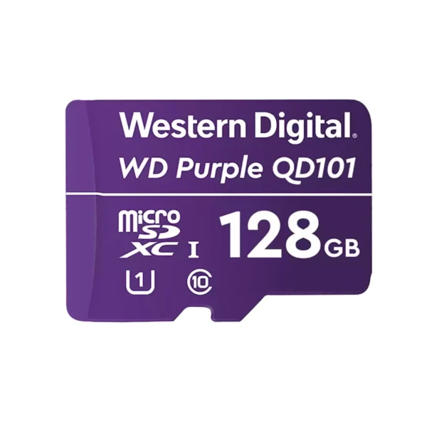 Micro SDXC PURPLE SC QD101 Western Digital / 128GB / Clase 10 / Videovigilancia / Morado - Image 1