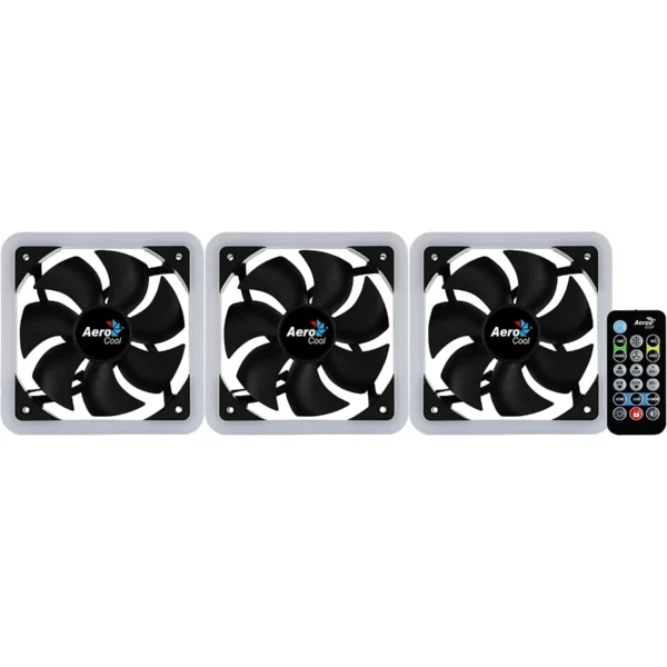 Kit De 3 Ventiladores AEROCOOL EDGE 14 PRO RGB / 800 RPM / 140MM / 35.4 CFM / 19.7DB(A) / 6 Pines / Negro - Image 4