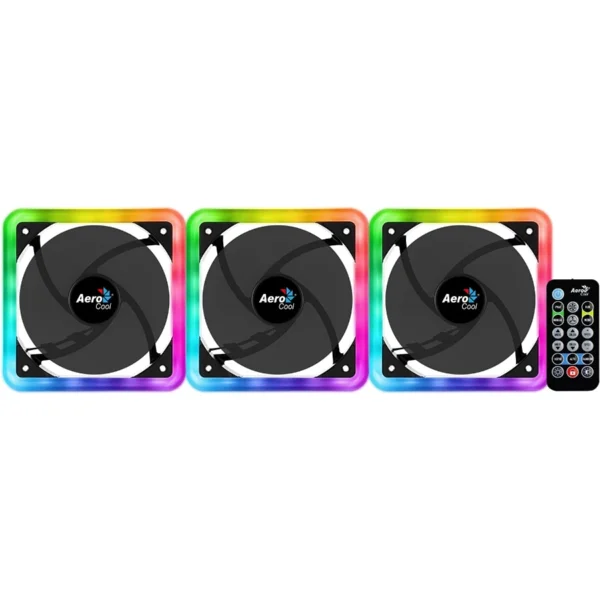 Kit De 3 Ventiladores AEROCOOL EDGE 14 PRO RGB / 800 RPM / 140MM / 35.4 CFM / 19.7DB(A) / 6 Pines / Negro - Image 3