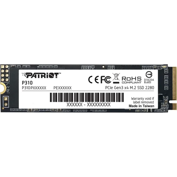 Unidad SSD M.2 NVME PATRIOT P310 / 960GB / 2280 / PCIe 3.0 / Lectura 2100Mb/S, Escritura 1800 Mb/S - Image 1