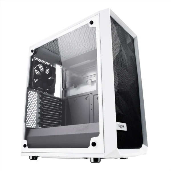 Gabinete FRACTAL Design Meshify C / ATX / Vidrio Templado / 2 Ventiladores Incluidos / USB 3.0 / Blanco Con Negro - Image 1