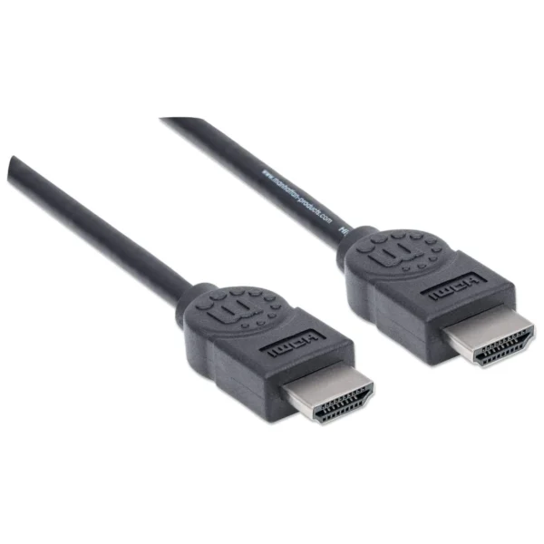 Cable HDMI MANHATTAN / Alta Velocidad 4K 30Hz / Macho A Macho / Blindado / 1.8 metros / Negro / 306119 - Image 1