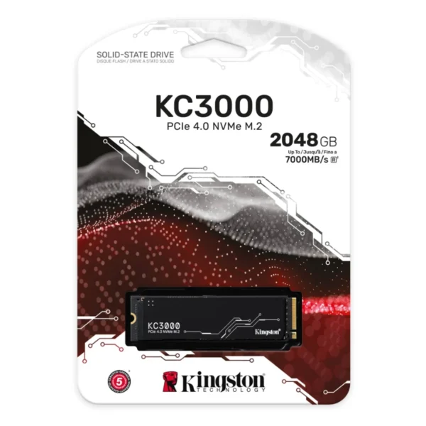 Unidad SSD M.2 NVME KINGSTON KC3000 / 2048GB / Lectura 7000Mb/S, Escritura 7000 Mb/S / 3D TLC NAND - Image 1