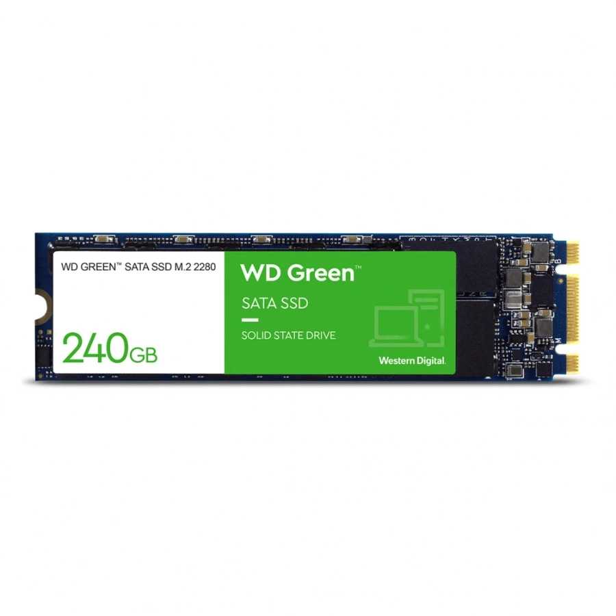 CP-WESTERNDIGITAL-WDS240G3G0B-1da324 Unidad SSD WESTERN DIGITAL / 240GB / SATA III 6 Gb/s / M.2 2280 / Lectura 545MB/s / WDS240G3G0B, Verde - Image 1