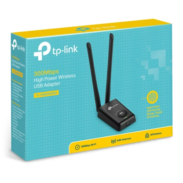 Adaptador Antena Wifi Tp-Link / Inalámbrico / Usb 300 Mbit/S 10 - 90% / Ce, Fcc / Negro / TL-WN8200ND - Image 5