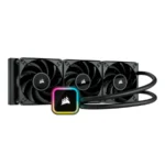 Sistema De Enfriamiento Liquido AIO CORSAIR HYDRO H150I RGB ELITE / 360MM / X3 Vent. 120mm / 1850 RPM / 59.1CFM / 28.9dBA / Negro