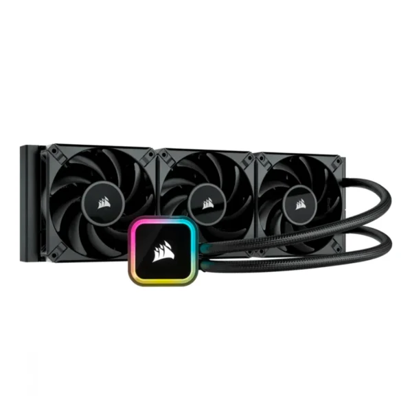 Sistema De Enfriamiento Liquido AIO CORSAIR HYDRO H150I RGB ELITE / 360MM / X3 Vent. 120mm / 1850 RPM / 59.1CFM / 28.9dBA / Negro - Image 1