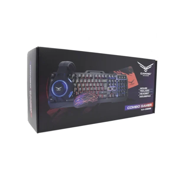 Kit Gamer 4 En 1 NACEB NA-0925 / Teclado, Mouse, Diadema, Mousepad / Alámbrico / 3.5mm, USB / 2400 DPI /  6 Botones - Image 6